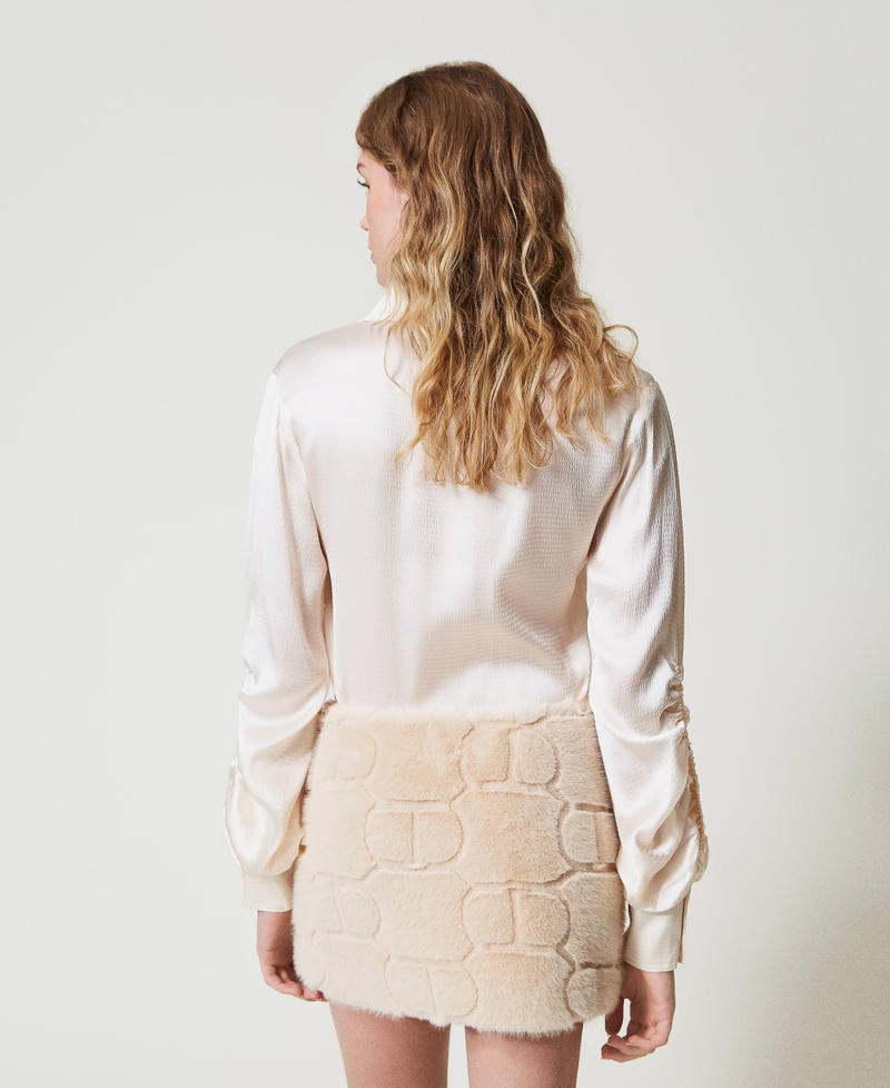 Scee by twin set Minigonna in faux fur con Oval T Vendite stagionali