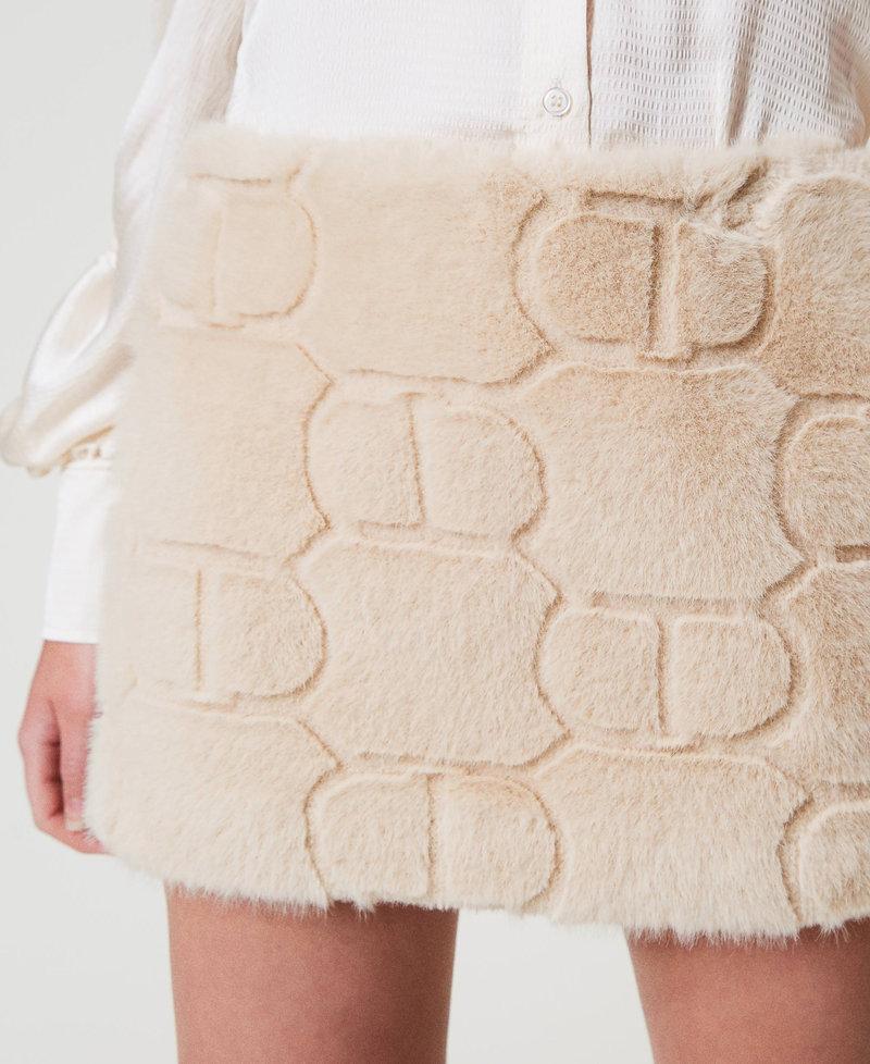 Scee by twin set Minigonna in faux fur con Oval T Vendite stagionali