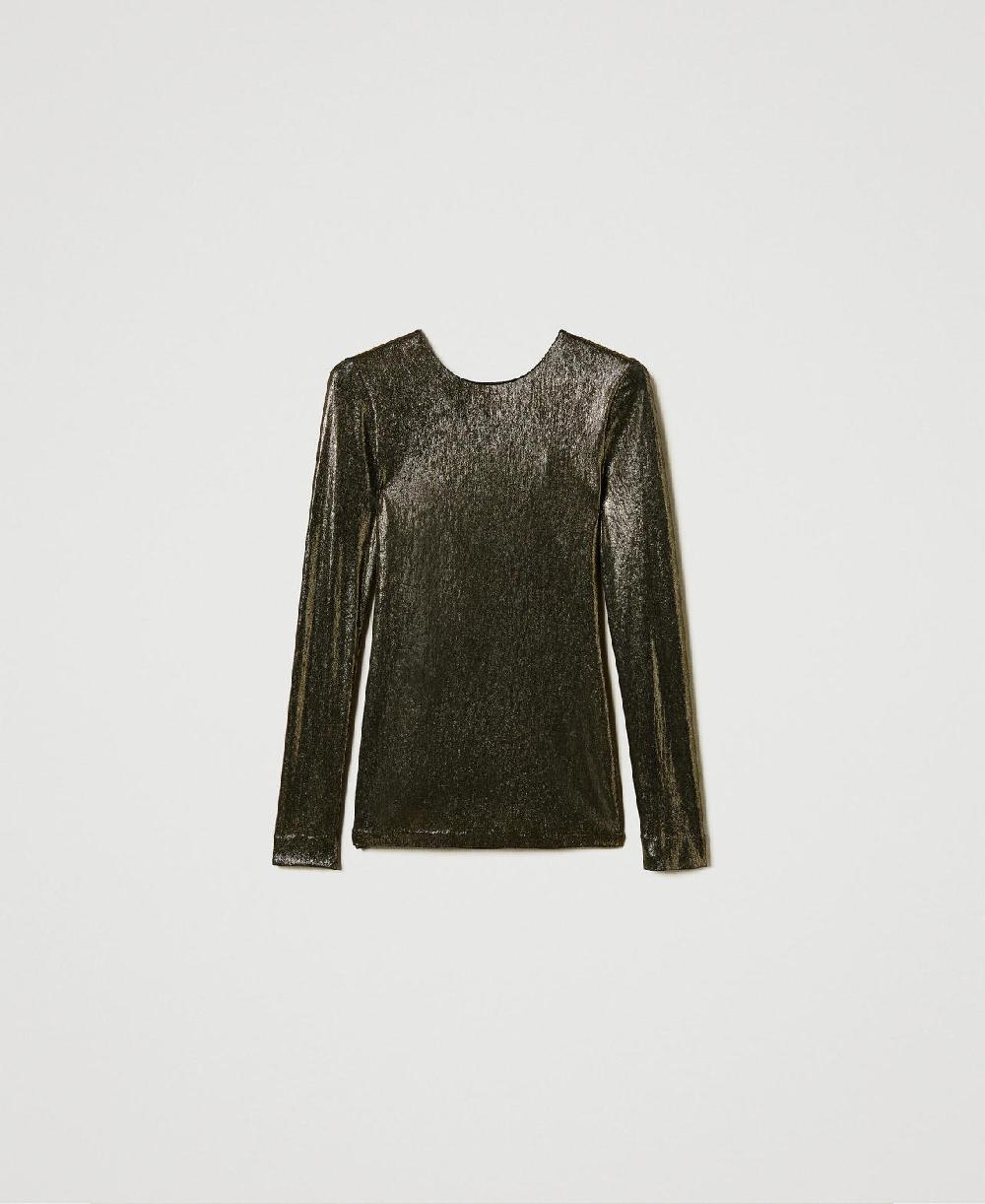 Scee by twin set Blusa laminata con nodo Black Friday