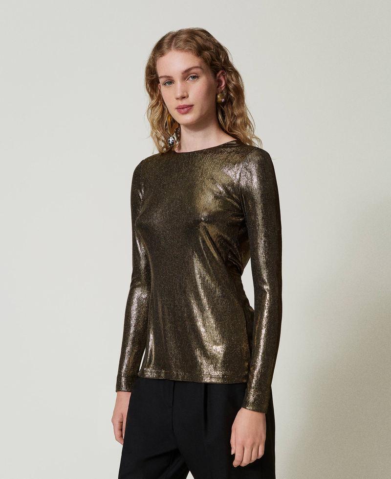 Scee by twin set Blusa laminata con nodo Black Friday