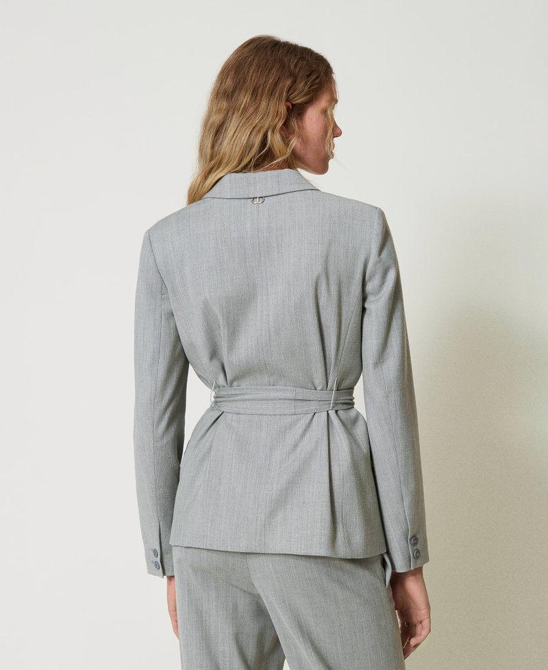 Scee by twin set Giacca blazer in misto lana con cintura Cyber Monday