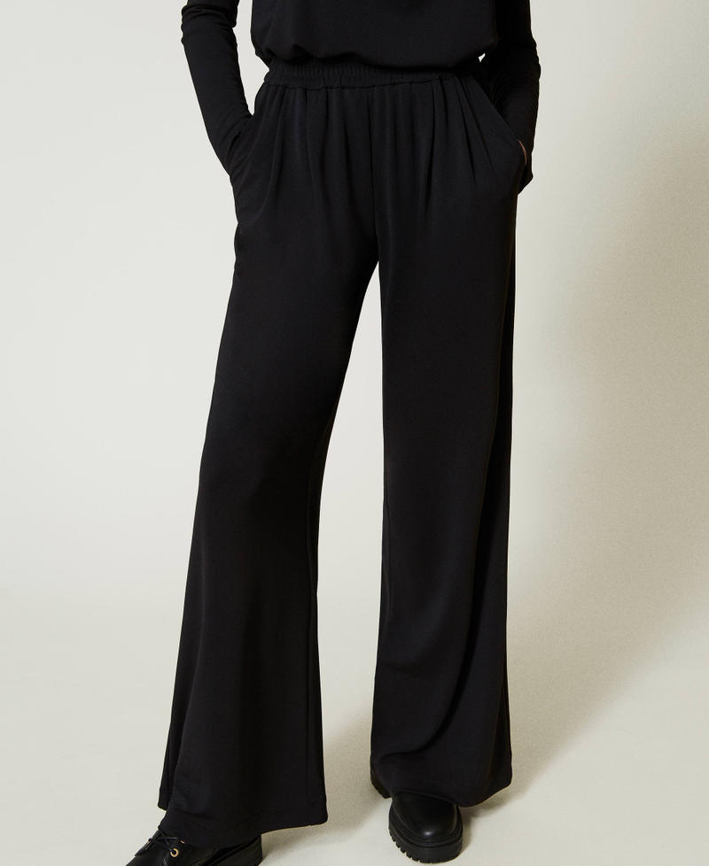 Scee by twin set Pantaloni a palazzo in jersey crêpe Smaltimento dello stoccaggio