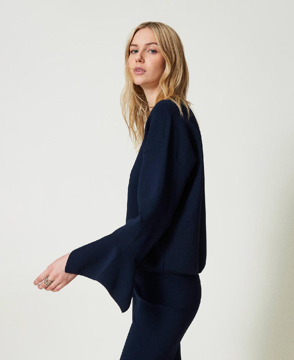 Scee by twin set Maglia girocollo con volant Latest fashion