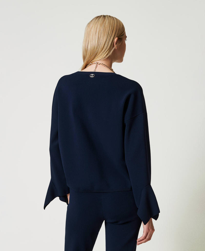 Scee by twin set Maglia girocollo con volant Latest fashion
