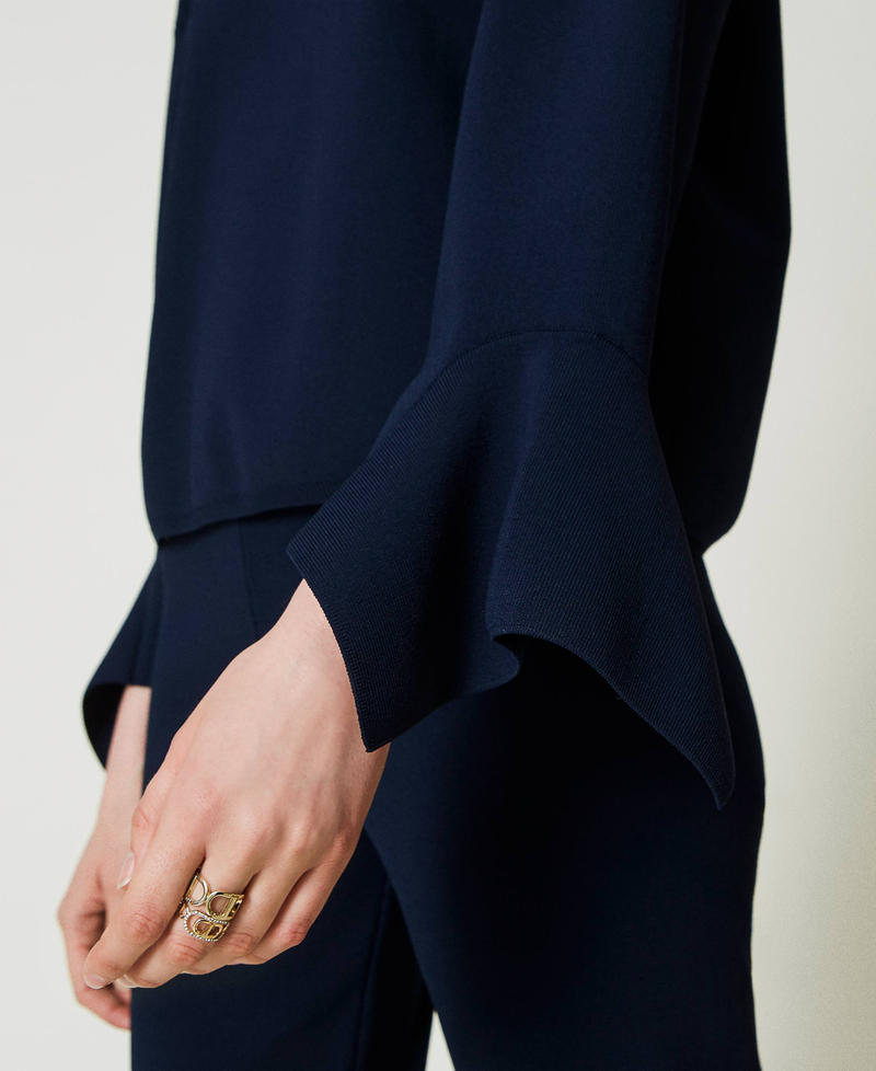 Scee by twin set Maglia girocollo con volant Latest fashion