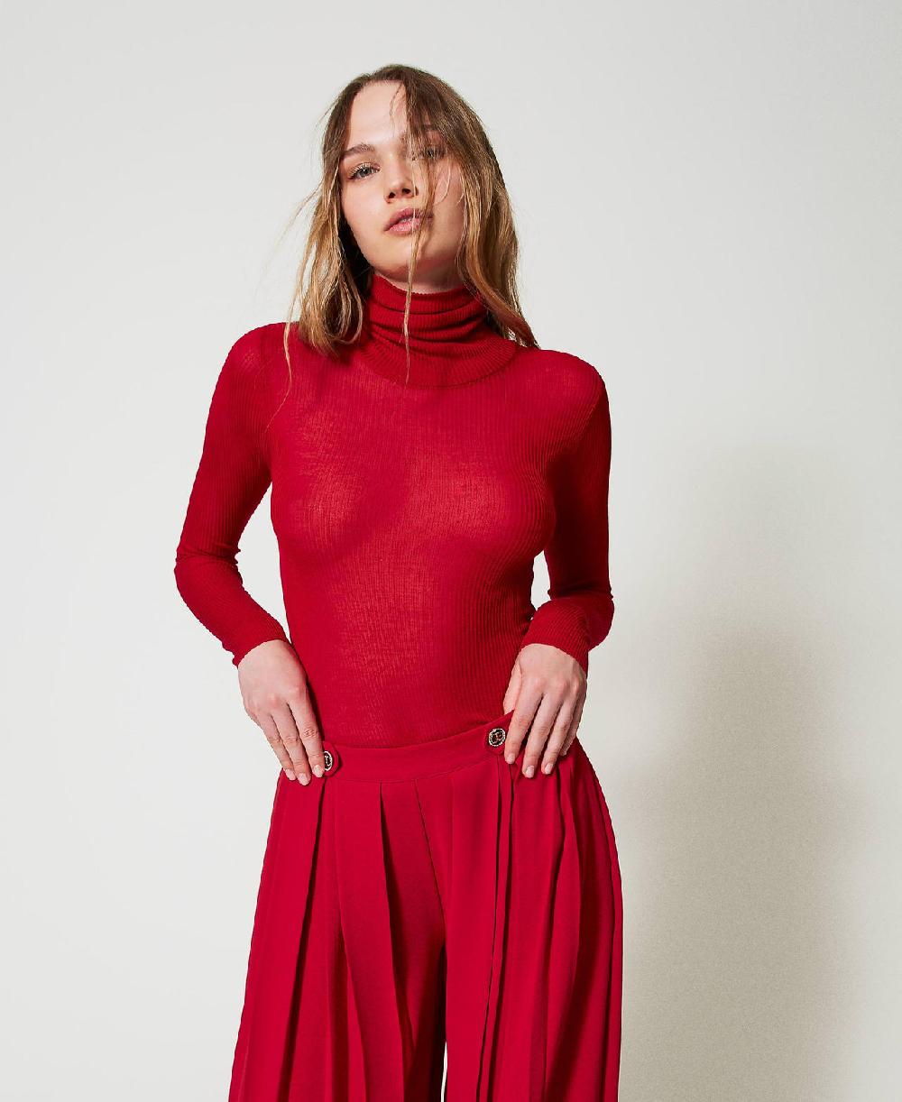 Scee by twin set Maglia lupetto fitted in viscosa Online Outlet
