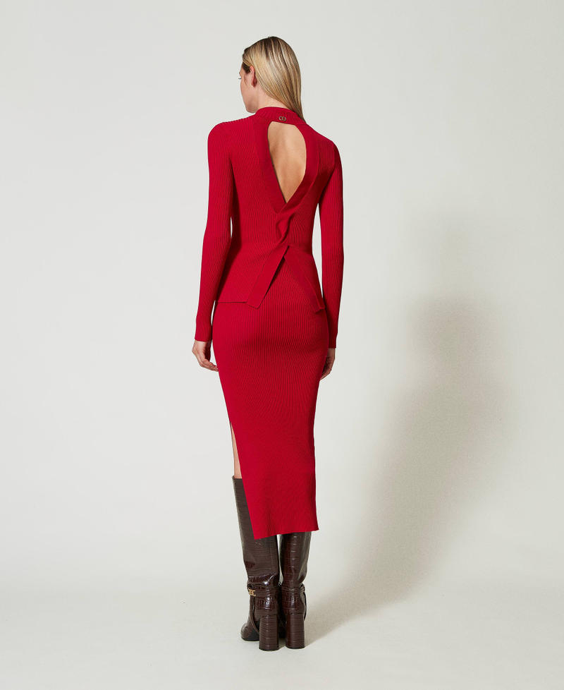 Scee by twin set Gonna longuette in maglia a costine Offerta temporanea