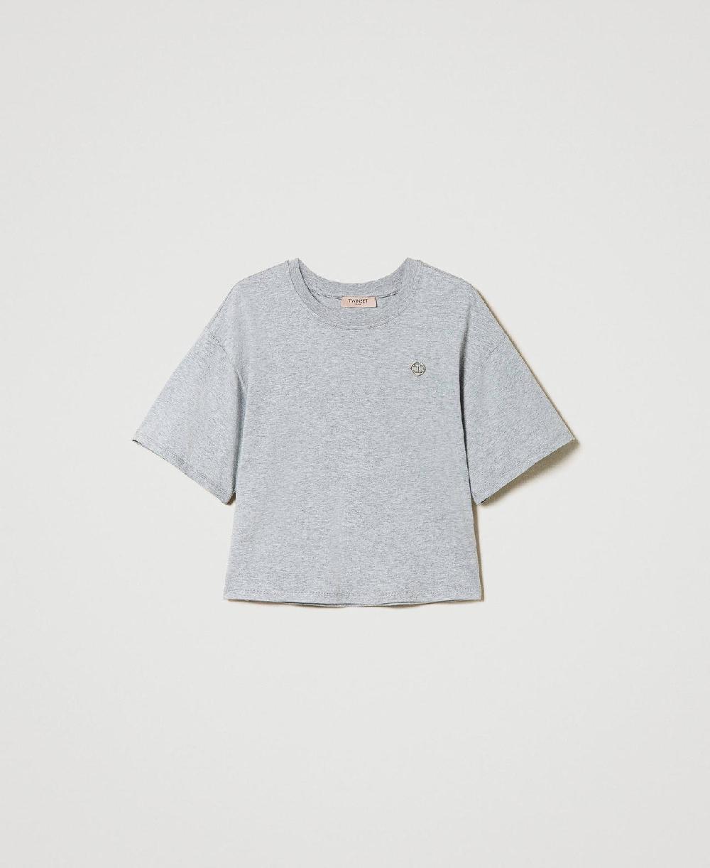 Scee by twin set T-shirt mélange con Oval T Offerte esclusive