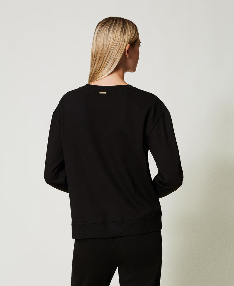 Scee by twin set Felpa con inserto plissé e pizzo Grandi sconti
