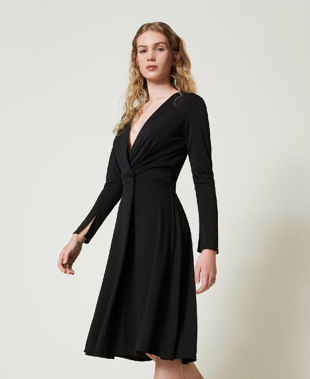 Scee by twin set Abito longuette in jersey crêpe Nuovi prodotti