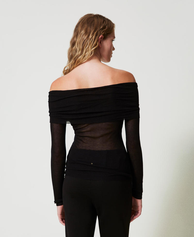 Scee by twin set Maglia off shoulder in viscosa Offerte giornaliere
