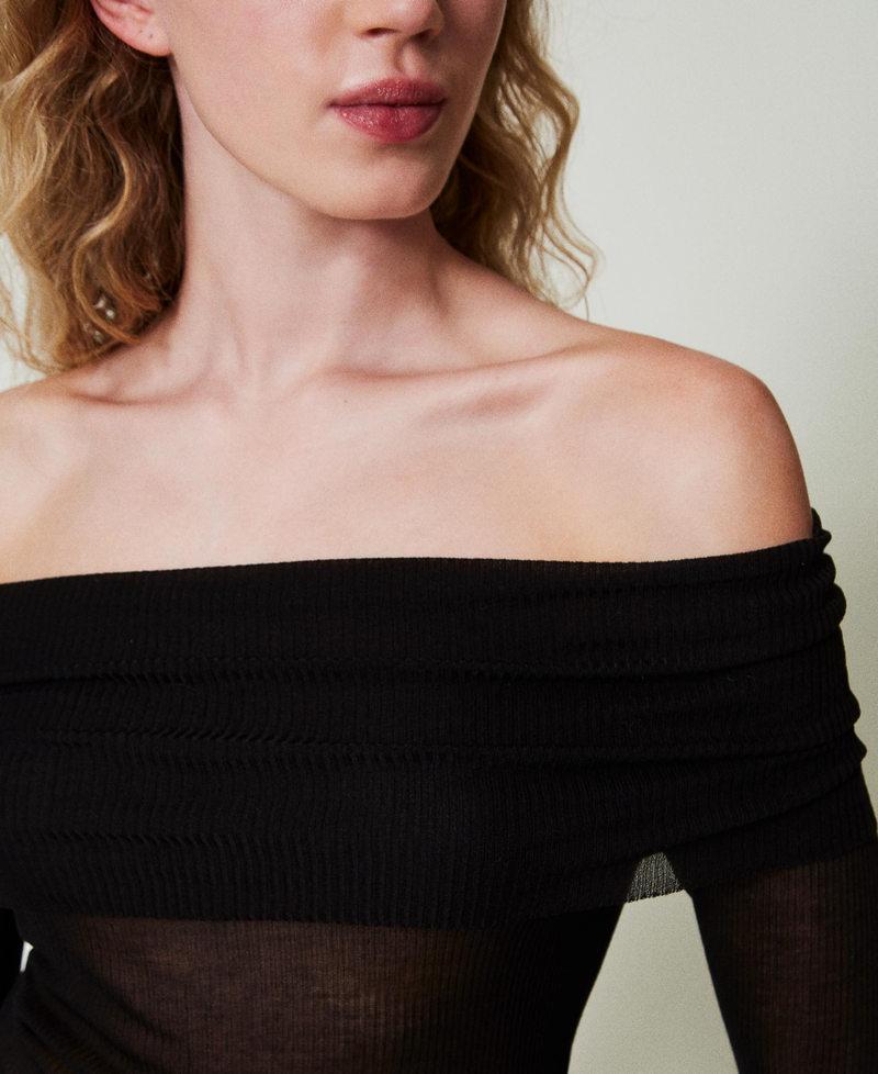 Scee by twin set Maglia off shoulder in viscosa Offerte giornaliere
