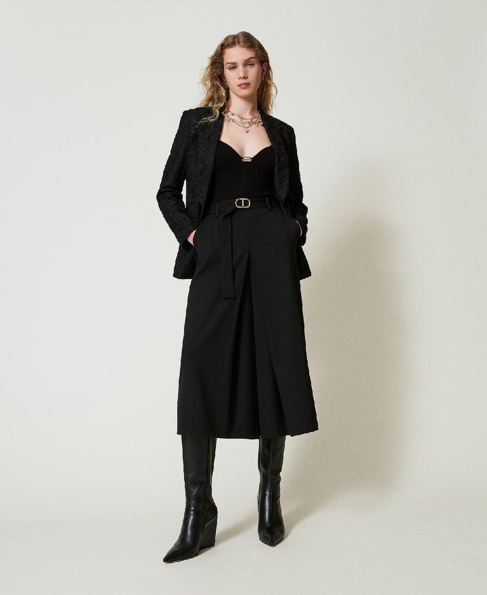 Scee by twin set Gonna pantalone in misto lana con cintura Enormi risparmi