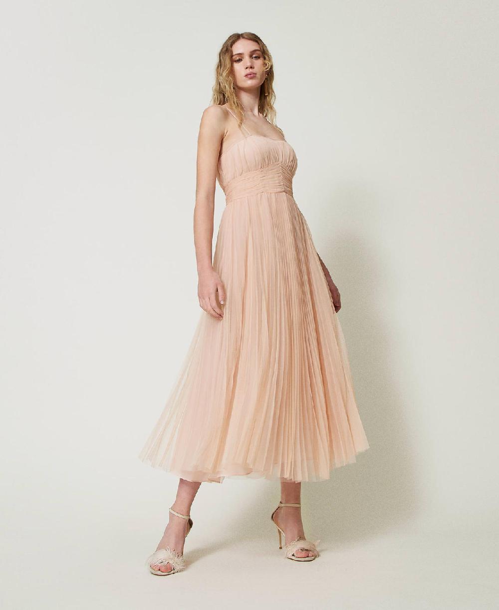Scee by twin set Abito longuette in tulle plissé Prezzo basso