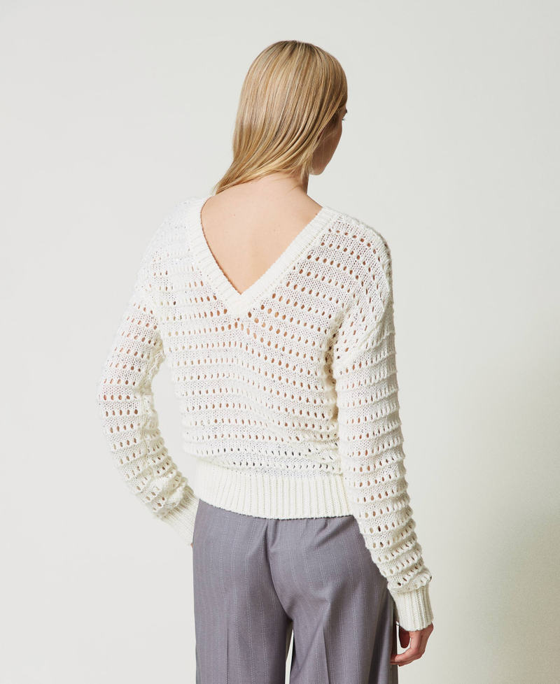 Scee by twin set Maglia traforata con paillettes Super Saving Price