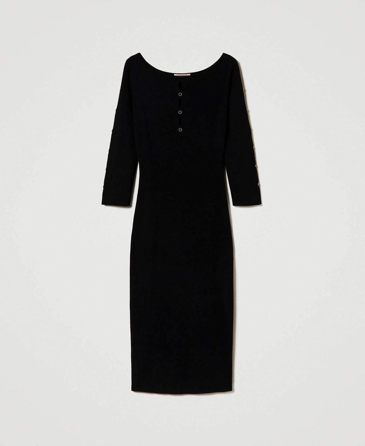 Scee by twin set Abito longuette in maglia con cut-out e borchie Ritorno libero