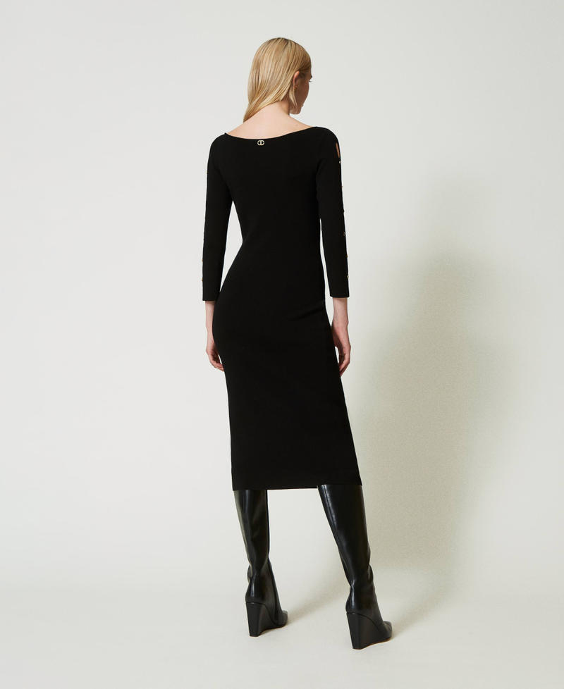 Scee by twin set Abito longuette in maglia con cut-out e borchie Ritorno libero