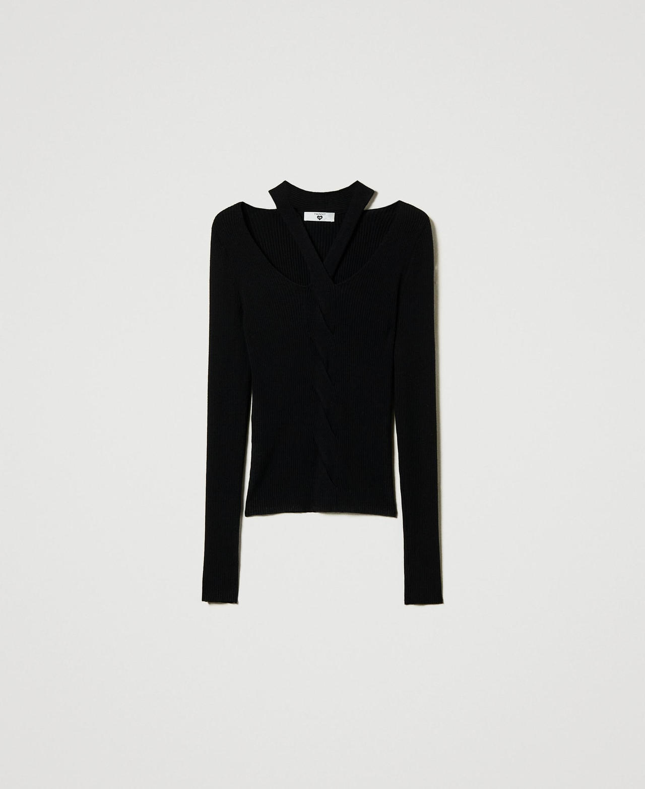 Scee by twin set Maglia a costine con cut-out Rilascio limitato