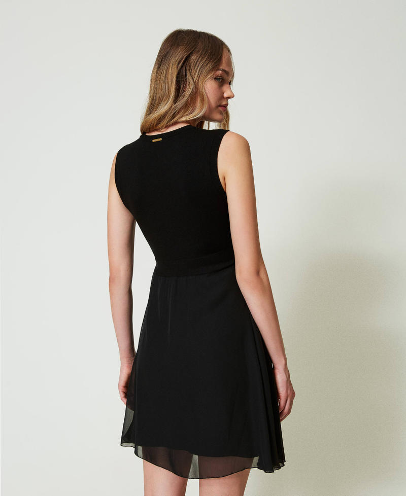 Scee by twin set Abito corto in maglia e georgette ACQUISTA ORA