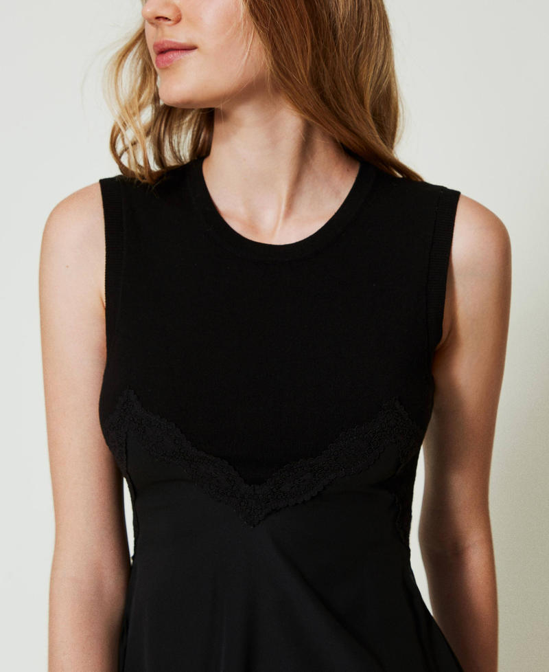 Scee by twin set Abito corto in maglia e georgette ACQUISTA ORA