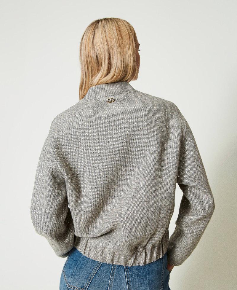 Scee by twin set Bomber in panno double con paillettes Latest stili