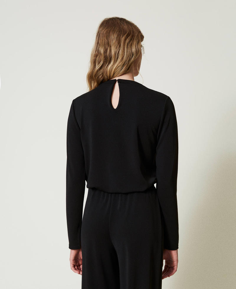 Scee by twin set Blusa in jersey crêpe con drappeggio Promozione temporanea