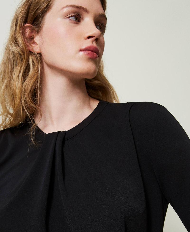 Scee by twin set Blusa in jersey crêpe con drappeggio Promozione temporanea