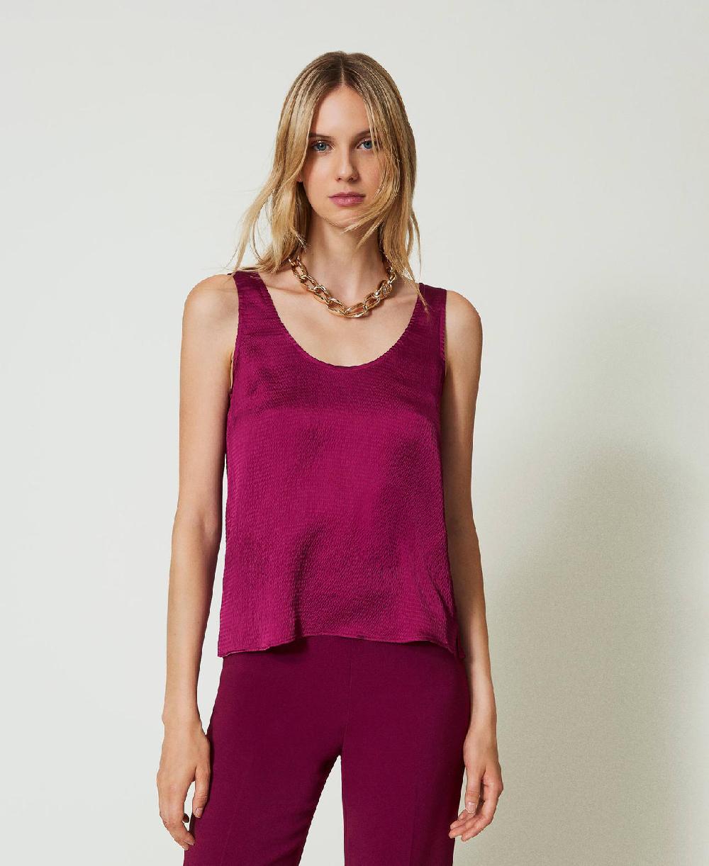 Scee by twin set Top in raso martellato Fino al 50% di sconto