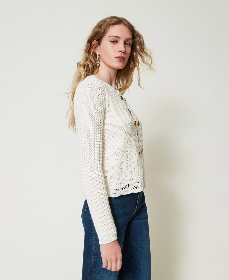 Scee by twin set Giacca in maglia misto lana crochet Only for today