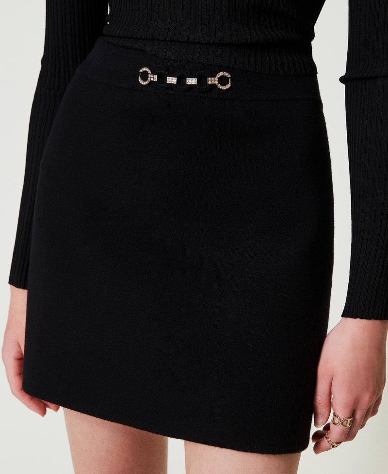 Scee by twin set Minigonna in maglia con applicazione bijoux Sostegno trimestrale