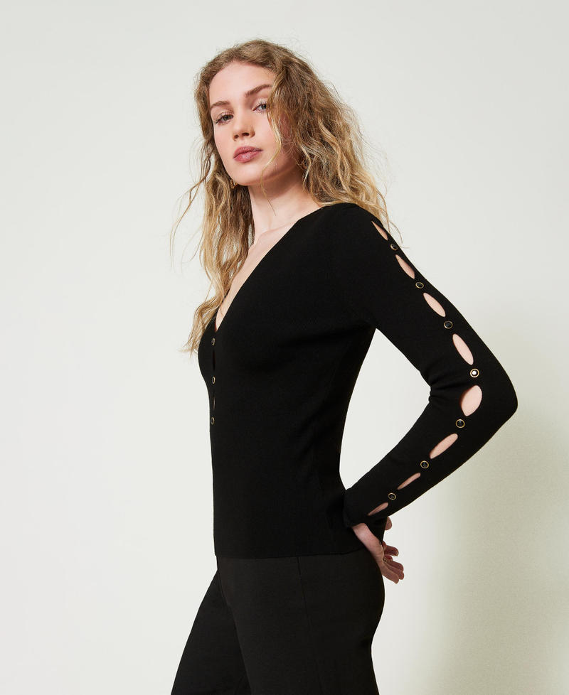 Scee by twin set Maglia con cut-out e borchie Fino al 55% di sconto