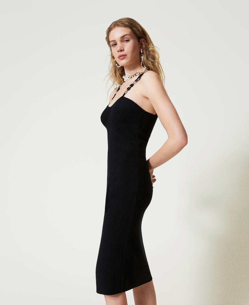 Scee by twin set Abito longuette in maglia con spalline bijoux Discount Store per i nuovi prodotti