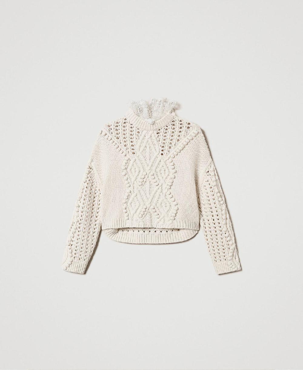 Scee by twin set Maglia in misto lana con mix di punti Enormi sconti