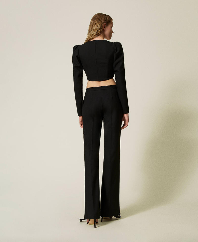 Scee by twin set Pantaloni flare in serge misto lana Limitato a 3 giorni