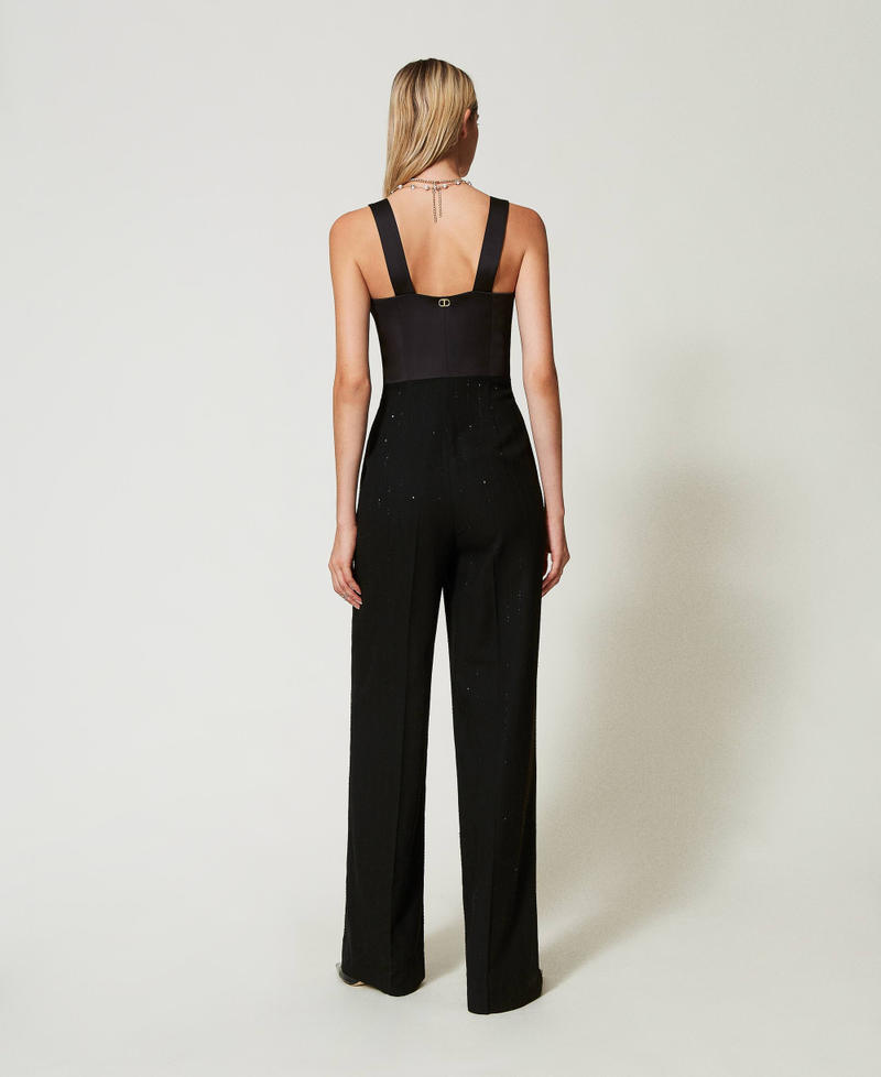 Scee by twin set Tuta in raso e in panno con paillettes Esporta salva