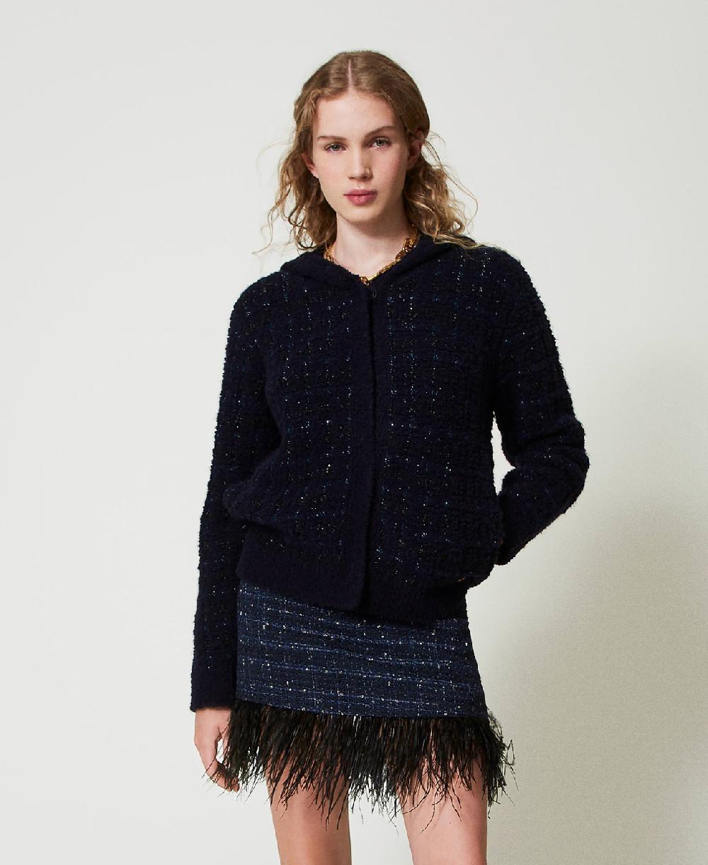 Scee by twin set Giacca in maglia jacquard check In vendita