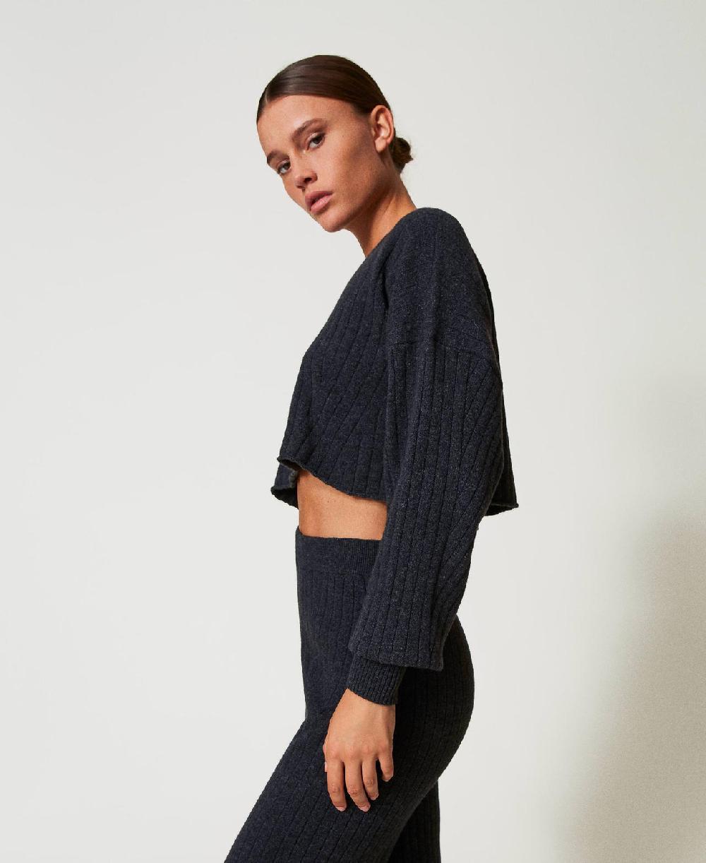 Scee by twin set Maglia cropped in misto lana Duty-free