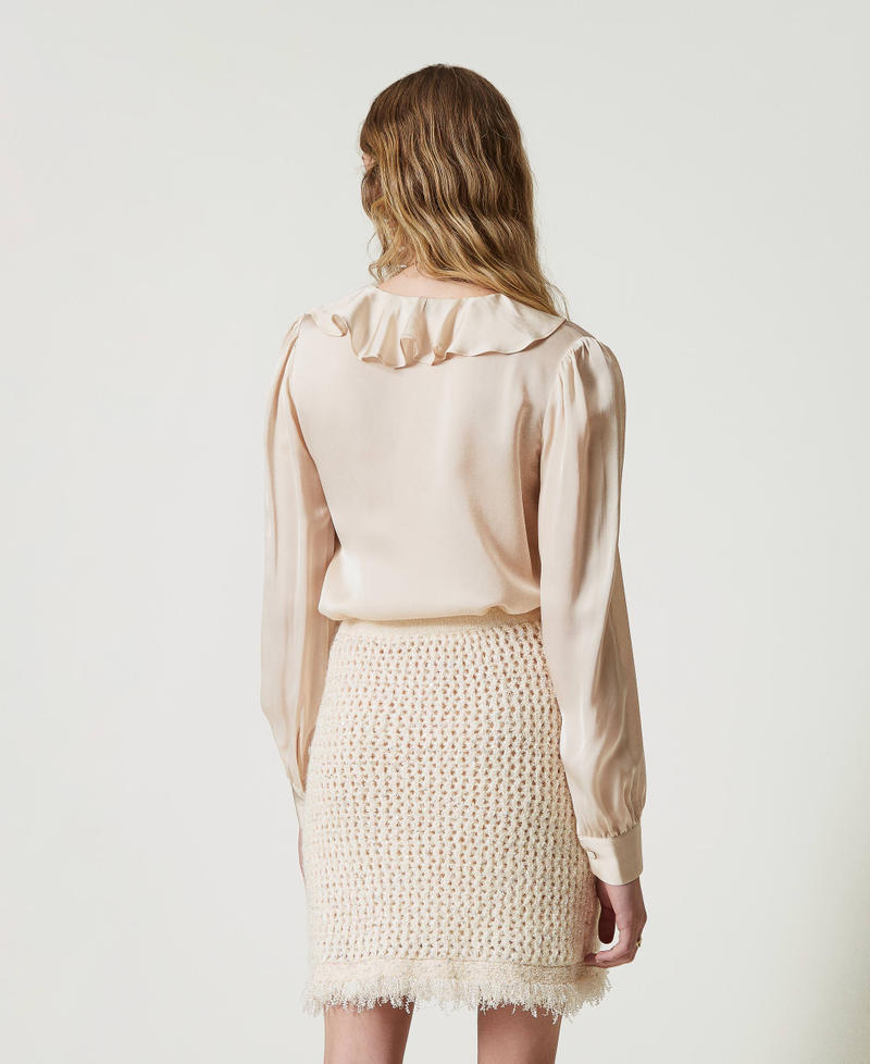 Scee by twin set Blusa in raso con volant In Linea
