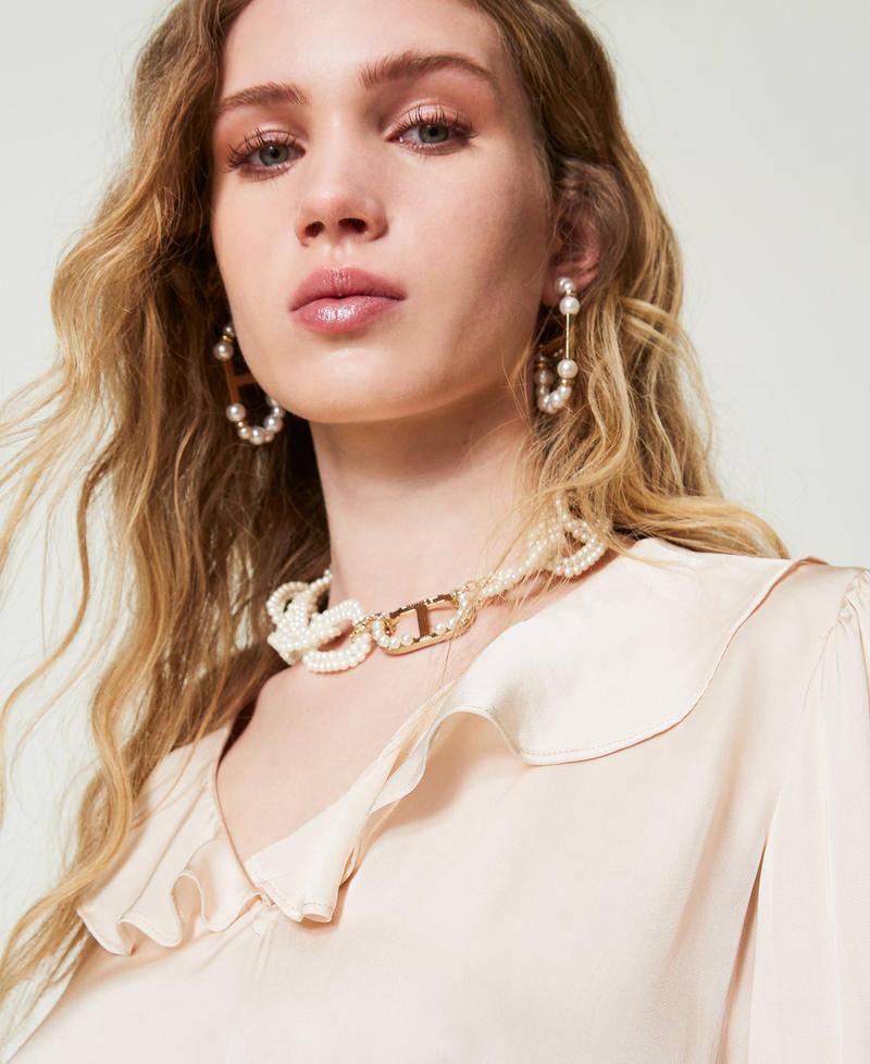 Scee by twin set Blusa in raso con volant In Linea