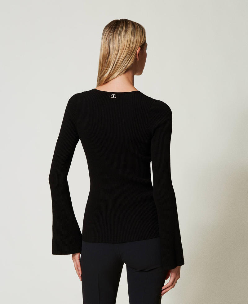 Scee by twin set Maglia fitted a costine con incrocio Spedizione Gratuita