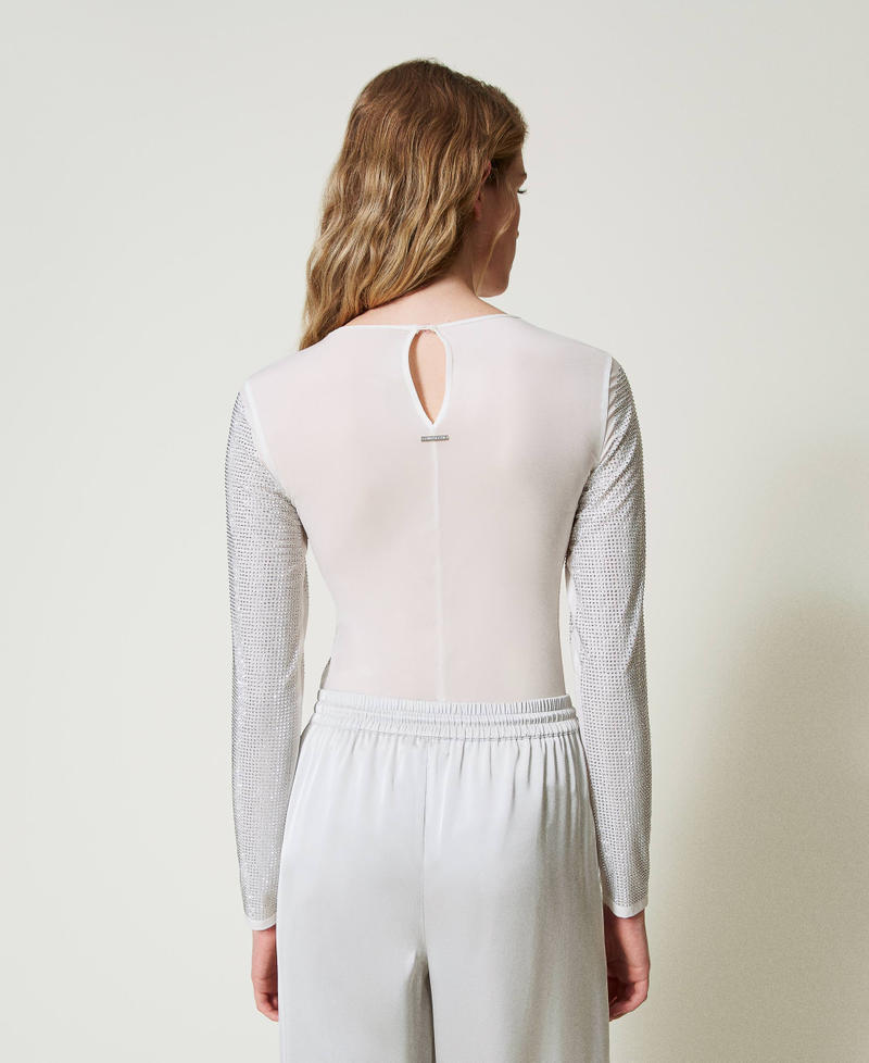 Scee by twin set T-shirt stretch con strass all over Pezzi Unici