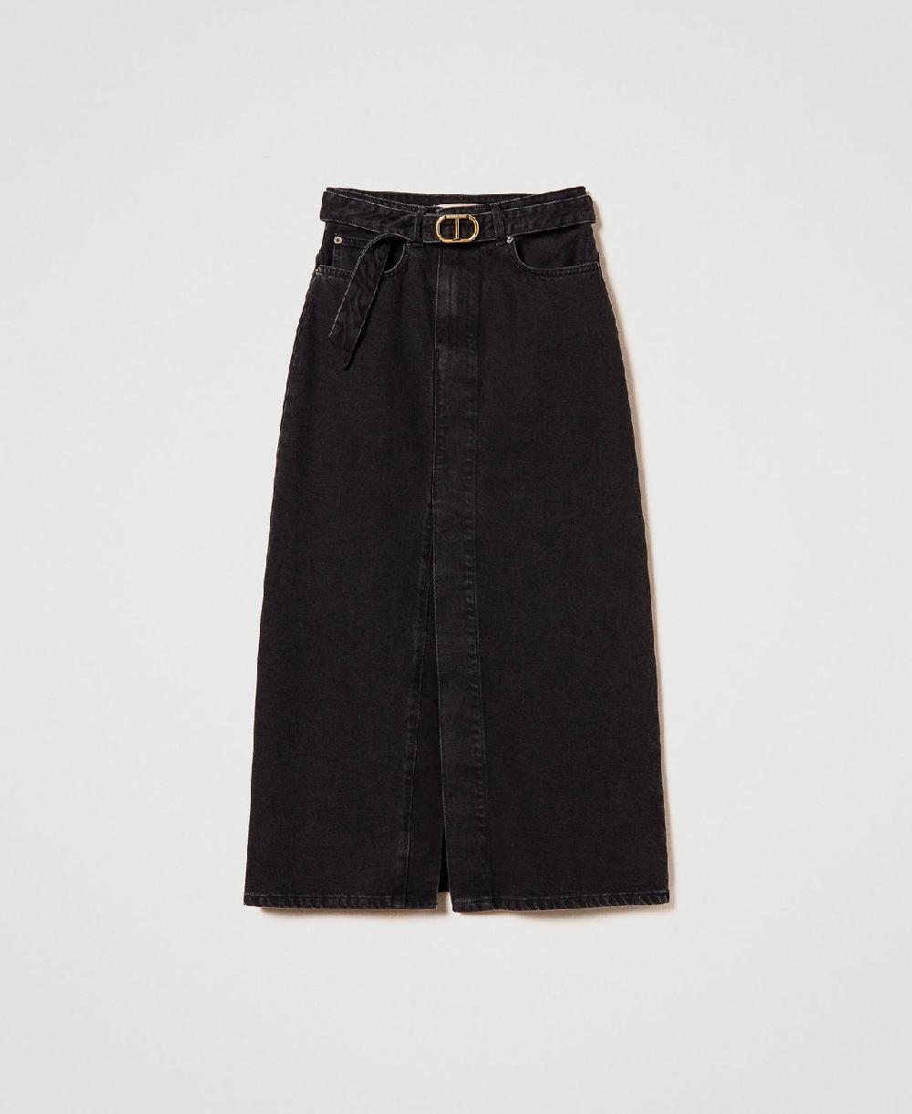 Scee by twin set Gonna in jeans con cintura Consegna Veloce