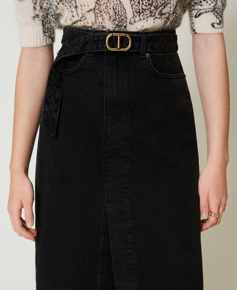 Scee by twin set Gonna in jeans con cintura Consegna Veloce