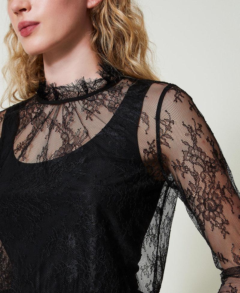 Scee by twin set Blusa cropped in pizzo e top Promozione Limitata