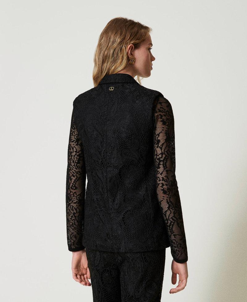 Scee by twin set Gilet doppiopetto in pizzo macramè Presa