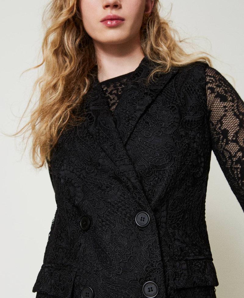Scee by twin set Gilet doppiopetto in pizzo macramè Presa