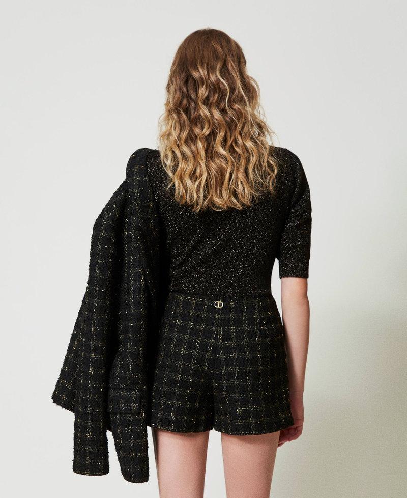 Scee by twin set Shorts bouclé a disegno check Sconto