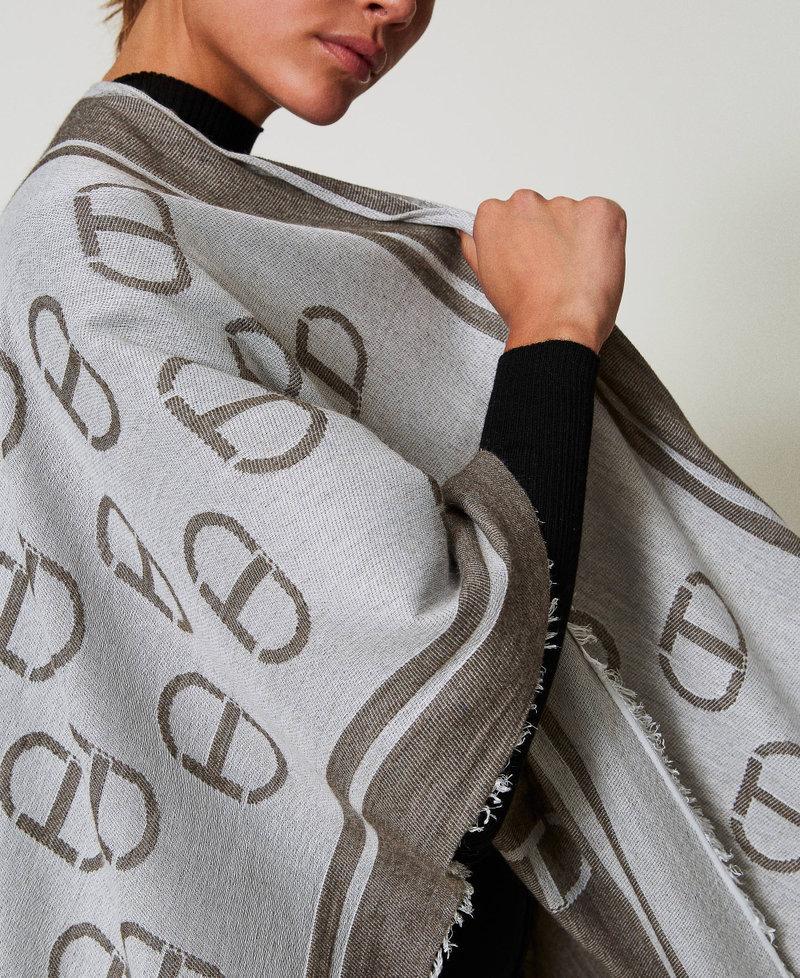 Scee by twin set Poncho jacquard con Oval T In Vendita