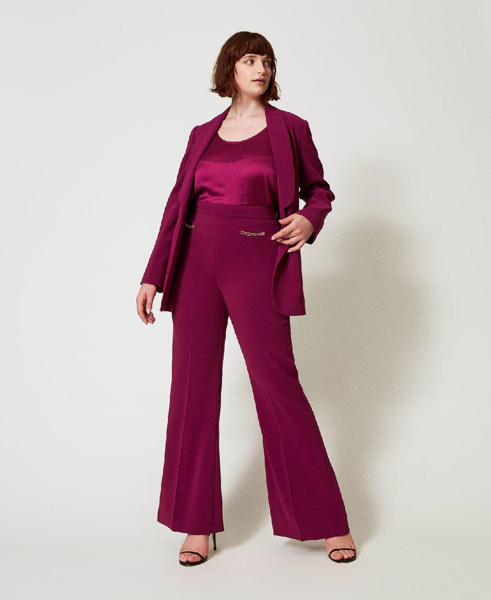Scee by twin set Pantaloni flare con catena Oval T Saldi