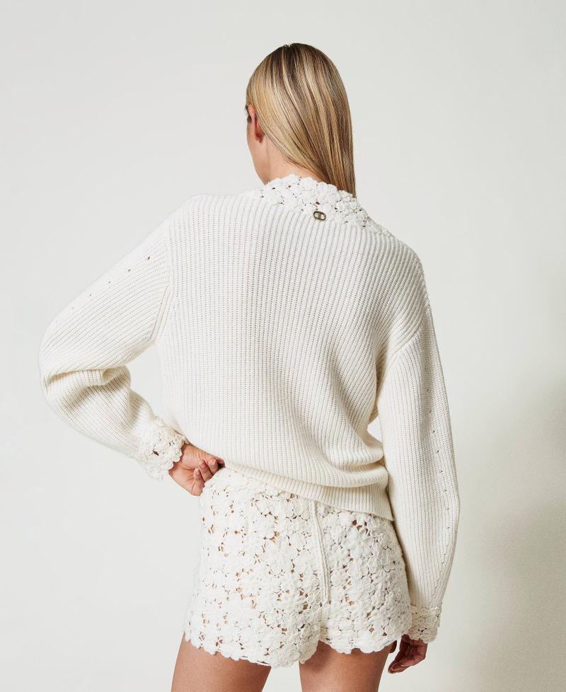 Scee by twin set Shorts in maglia misto lana con ricamo Vendita Calda